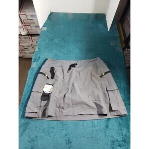 Mivei Cargo Skort 2XL Womens Gray UPF50 Water Resistant Hiking Golf Skirt NWT